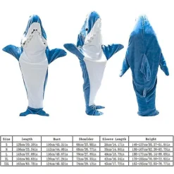 Hajformad filt-hoodie Hajfilt Supermjuk mysig flanell-hoodie Hajsovsäck Haj Onesie filt Hajsvans Bärbar fleecefilt Sha 2XL><noscript><img width=