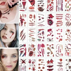 Otego Halloween - Sårtatuering / Tatuering stickers Nummer - 13> Smink