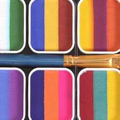 Halloween Ansikts- och Kroppsmålningspalett Sminkset med Pensel för Barn Vuxna><noscript><img width=