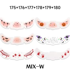 Halloween ansiktsdekaler smink tatuering dekaler vattentäta och svettsäkra simuleringsfräknar dekaler tillfällig fest sammankomst> Smink