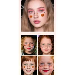 Halloween ansiktsdekaler smink tatuering dekaler vattentäta och svettsäkra simuleringsfräknar dekaler tillfällig fest sammankomst><noscript><img width=