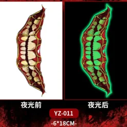 Halloween Ansiktstatueringar | Självlysande ärr 13D Vattentäta Festdekorationsklistermärken*6*18cm* 6*18cm> Smink