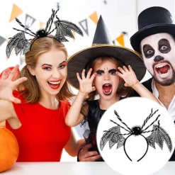 Halloween Bat Spider Pannband Silver> Huvudbonader