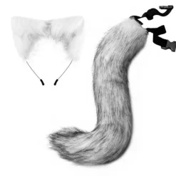 Halloween COS simulering räv plysch svans kläder tillbehör djur svans katt öra hår rosett huvudbonader - Perfet _tfrf> Tillbehör