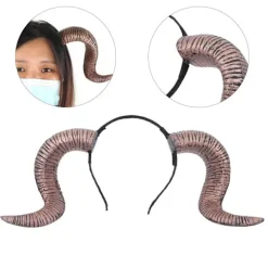 Halloween Cosplay Antik Guld Horn Hårband Rolig Kostymfest Huvudbonad Tillbehör Enkel Ring><noscript><img width=