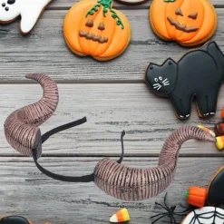 Halloween Cosplay Antik Guld Horn Hårband Rolig Kostymfest Huvudbonad Tillbehör Enkel Ring><noscript><img width=