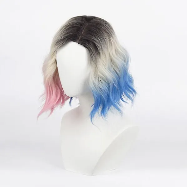 Halloween Cosplay Peruk för Addams Family Wednesday Karaktär Enid Sinclair Kort Vågig Hår Full Peruker Fest Rollspel Kostym Rekvisita> Peruker