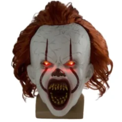 Halloween Cosplay Stephen Kings Det Pennywise Clown Mask Kostym Mask utan LED En storlek Mask med LED Mask med LED Men XL><noscript><img width=