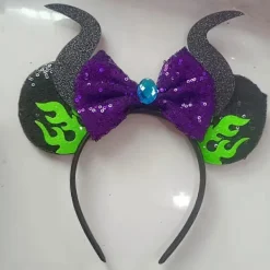 Halloween Dekoration Paljett Hårrosett Hårband Musöron Dödskalle Hårband Party><noscript><img width=