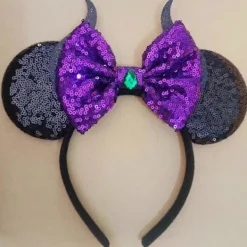 Halloween Dekoration Paljett Hårrosett Hårband Musöron Dödskalle Hårband Party><noscript><img width=