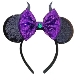 Halloween Dekoration Paljett Hårrosett Hårband Musöron Dödskalle Hårband Party><noscript><img width=