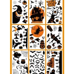 Halloween Dekorationer Fönsterdekorationer, Halloween fönsterdekorationer inomhus, skolhem kontorsfesttillbehör, 1> Smink