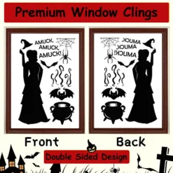 Halloween Dekorationer Fönsterdekorationer, Halloween fönsterdekorationer inomhus, skolhem kontorsfesttillbehör, 1><noscript><img width=