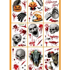 Halloween Dekorationer Fönsterdekorationer, Halloween fönsterdekorationer inomhus, skolans hemkontorsfesttillbehör, 3> Smink