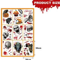 Halloween Dekorationer Fönsterdekorationer, Halloween fönsterdekorationer inomhus, skolans hemkontorsfesttillbehör, 3> Smink