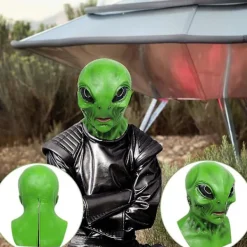 Halloween Dekorationer Halloween Alien Mask, Läskig Alien Mask Latex Mask, Realistiskt Skrynkligt Ansikte Av Halloween Kostymfest Alien Mask Fest Dekoration Props Grön | Fyndiq> Masker