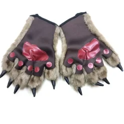 Halloween Dekorationer Varulvsvantar Orangutangvantar Smink Scenföreställning Dekorationer Läskiga Trickrekvisita Björnklovantar><noscript><img width=