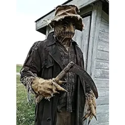 Halloween Fågelskrämma Huvudskydd, Fågelskrämma Mask, Läskig Jutesäck Full><noscript><img width=