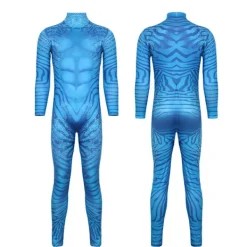 Halloween film cosplay kostym, Avatar rollspelsdräkt, 3D-tryckt jumpsuit för män. XL> Dräkter