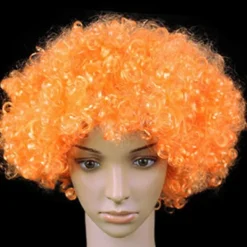 Halloween Färgglad LED-Ljus Afro Lockig Clown Peruk Cosplay Blinkande Glöd Explosion Vågig Hår Rolig Cirkus Karneval Par><noscript><img width=