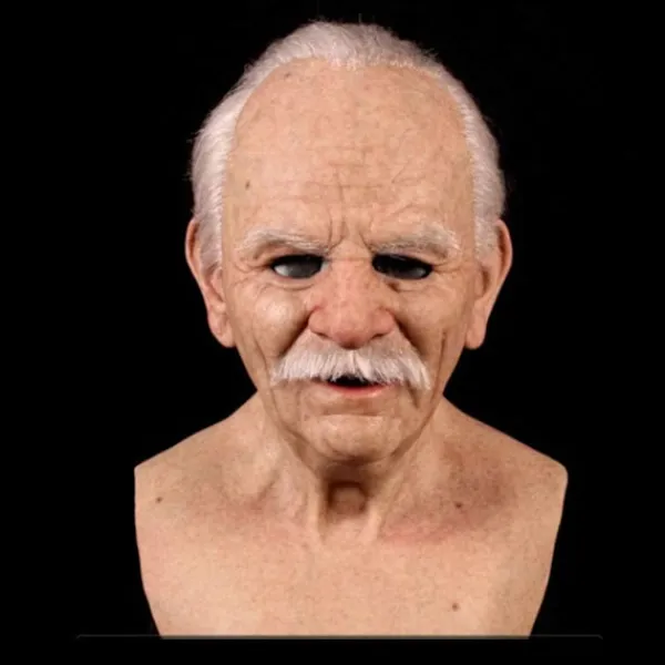 Halloween Gammal Man Huvudbonad, Realistisk Silikonmaskerad Helhuvud Knepig Rekvisita> Masker