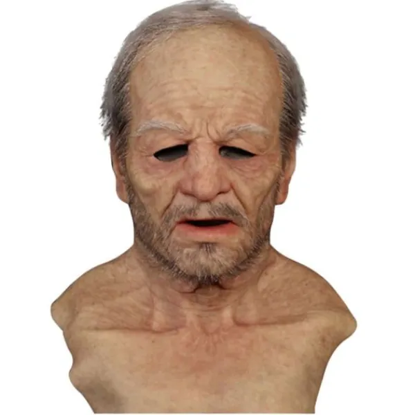 Halloween Gammal Man Latex Mask Cosplay Party Helmask Huvudbonad SQBB_max> Masker