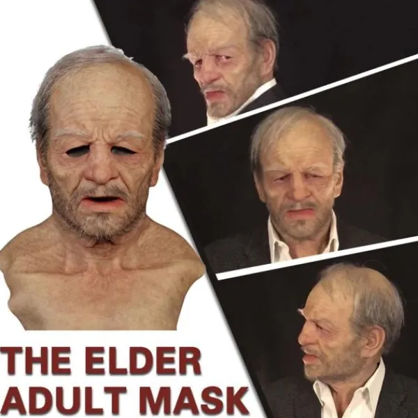 Halloween Gammal Man Latex Mask Cosplay Party Helmask Huvudbonad SQBB_max> Masker