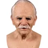 Halloween gammal mansmask, gammal mans huvudbonad realistisk mask hel huvud trick rekvisita - Xin vitt skägg med hår> Masker