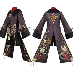 Halloween Genshin Impact Cosplay Uniform Kostymset med Hatt Anime Film Hu Tao (M)> Dräkter