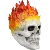 FMYSJ Halloween Ghost Rider Röd Och Blå Låga Dödskalle Mask Skräck Spöke Hel Ansikte Latex Cosplay Kostym Rekvisita (FMY)> Masker