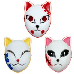 Halloween Glödande Katt Mask LED Lady Demon Slayer><noscript><img width=