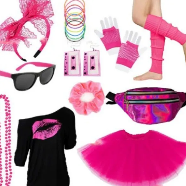 EURL Halloween Glow Party Set med Neonhalsband, Silikonarmband, Kjol och Laser Sport Midjeväska L> Dräkter