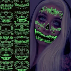 Halloween Glow-in-the-Dark Ansiktsklistermärken> Smink