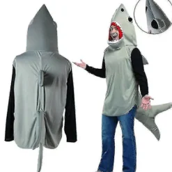 Halloween Haj Utklädnad Kostym Unisex Djurdräkt Kläder Festklänning> Dräkter