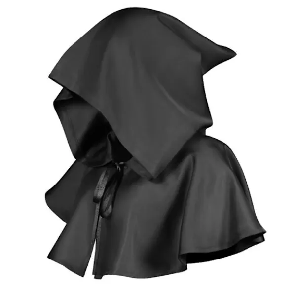 Halloween Huva Cape Sjal Polyester Medeltida Cowl Hat Foto Prop> Dräkter