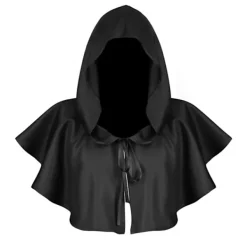 Halloween Huva Cape Sjal Polyester Medeltida Cowl Hat Foto Prop><noscript><img width=