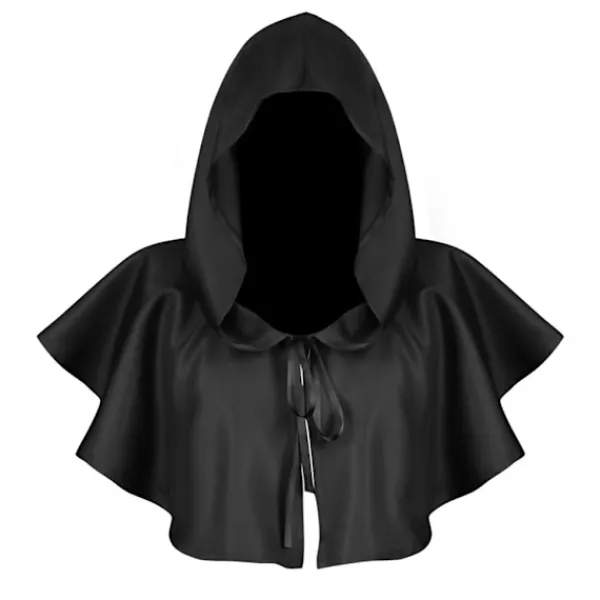 Halloween Huva Cape Sjal Polyester Medeltida Cowl Hat Foto Prop> Dräkter