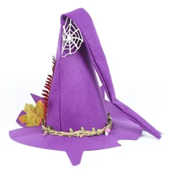 Halloween Häxhatt Filt Hatt Halloween Fest Maskerad Cosplay Kostym Tillbehör Fest Dekor><noscript><img width=