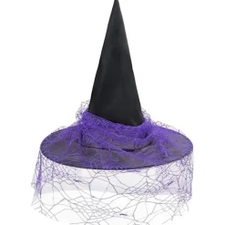 Halloween Häxhatt för Kvinnor Spetsig Spets Halloween Kostymtillbehör för Fest> Huvudbonader
