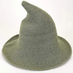 Halloween Häxhatt Trollkarlshatt Dam Bred Brätte Spir Svart Ull Stickad Mössa Karneval Party Cosplay> Huvudbonader