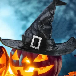 Halloween Häxhatt Wizard Män Kvinnor Svart Kostym Cosplay Party Girl><noscript><img width=