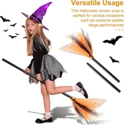 Halloween Häxkvast Trollkarl Cosplay Tillbehör Halloweenfest Rekvisita Realistisk Plastkvast Dekoration för Scenföreställning> Tillbehör