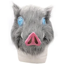 Halloween Jul Demon Slayer Hashibira Inosuke Cosplay Mask Halloween Karneval Huvudbonad Fest Anime Fancy Dress Up Huvudbonad Kostym Rekvisita><noscript><img width=