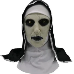 Halloween Jul Staden Nun Cosplay Full Head Latex Mask Halloween Karneval Fest Läskig Fancy Dress Up Djävul Nun Kostym Skräck Prop Close Mouth> Masker