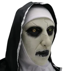 Halloween Jul Staden Nun Cosplay Full Head Latex Mask Halloween Karneval Fest Läskig Fancy Dress Up Djävul Nun Kostym Skräck Prop Close Mouth><noscript><img width=