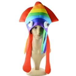 Halloween Julbläckfiskhatt Regnbågsbläckfiskhatt Havsdjurshatt Regnbågskostymtillbehör Galna hatt-flerfärgad> Huvudbonader