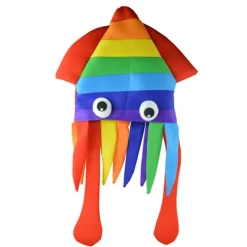 Halloween Julbläckfiskhatt Regnbågsbläckfiskhatt Havsdjurshatt Regnbågskostymtillbehör Galna hatt-flerfärgad><noscript><img width=