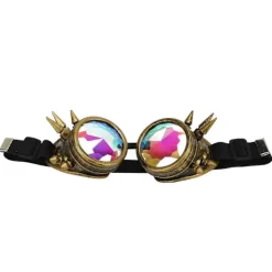 LEIGELE Halloween Kalejdoskop Rave Glasögon Regnbåge Kristall Linser Justerbara Trippy Psykedeliska Steampunk Glasögon (LGL)><noscript><img width=