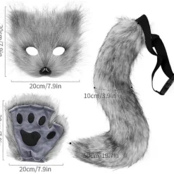 Halloween Katt Räv Varg Mask Set, Pälsig Kostym, Räv Kostym Cosplay Kostym, Halloween, Räv Svans Cosplay, Halloween Räv Mask, Karneval Halloween Party | Fyndiq><noscript><img width=