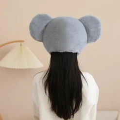 FMYSJ Halloween Koala Pälsig Hatt Huvudbonad Plysch Huvudskydd för Maskerader Halloween Plysch Tecknad Hatt Huvudbonad (FMY)><noscript><img width=
